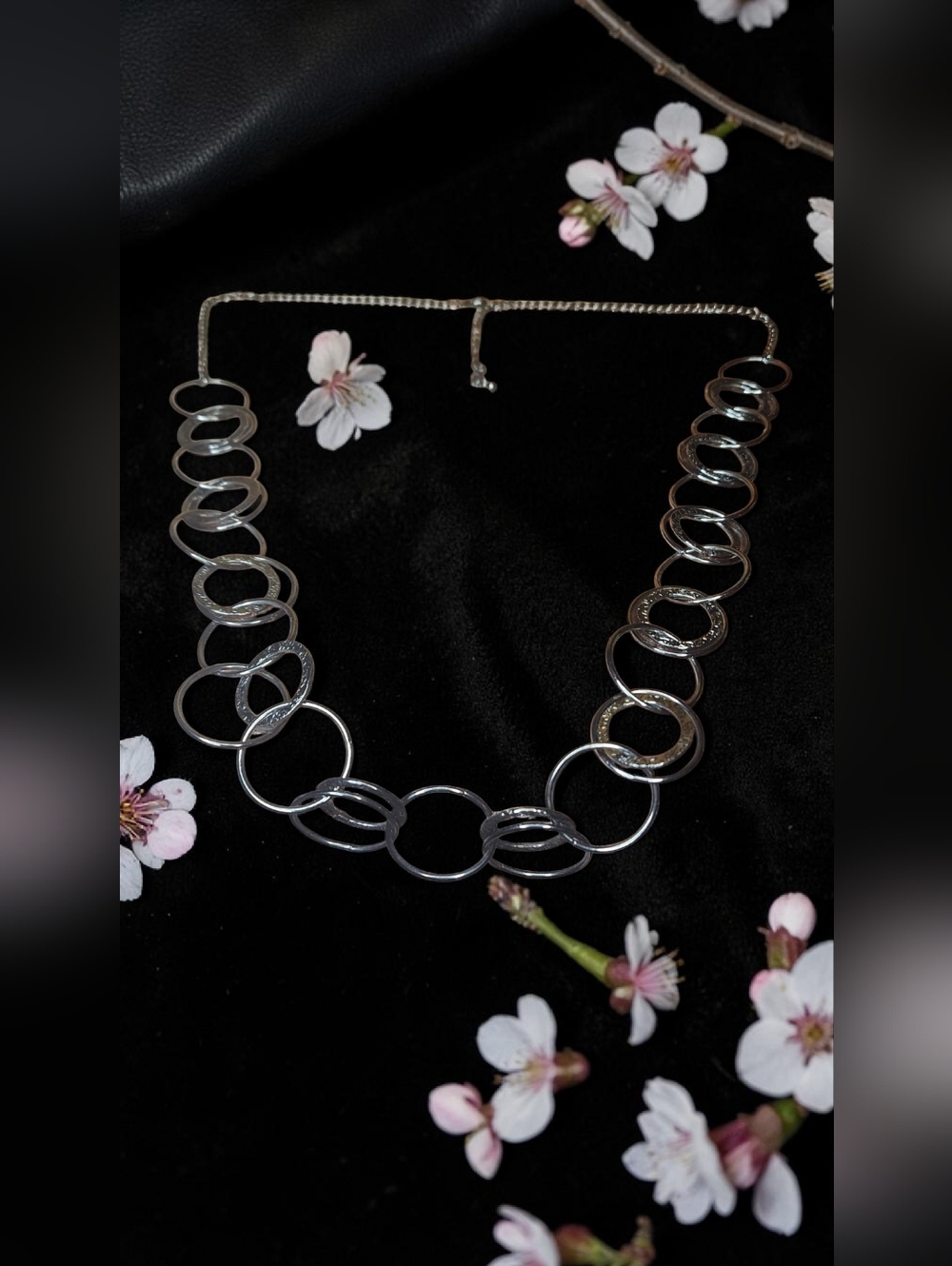 Yves Saint Laurent Black Logo Cosmetic Pouch, Enamel Flower Bracelet & Necklace - Picture 7 of 13